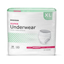 MCKESSON SUPER MODERATE ABSORBENCY INCONTINENCE UNDERWEAR, EXTRA LARGE, SOLD AS 14/BAG MCKESSON UW33846