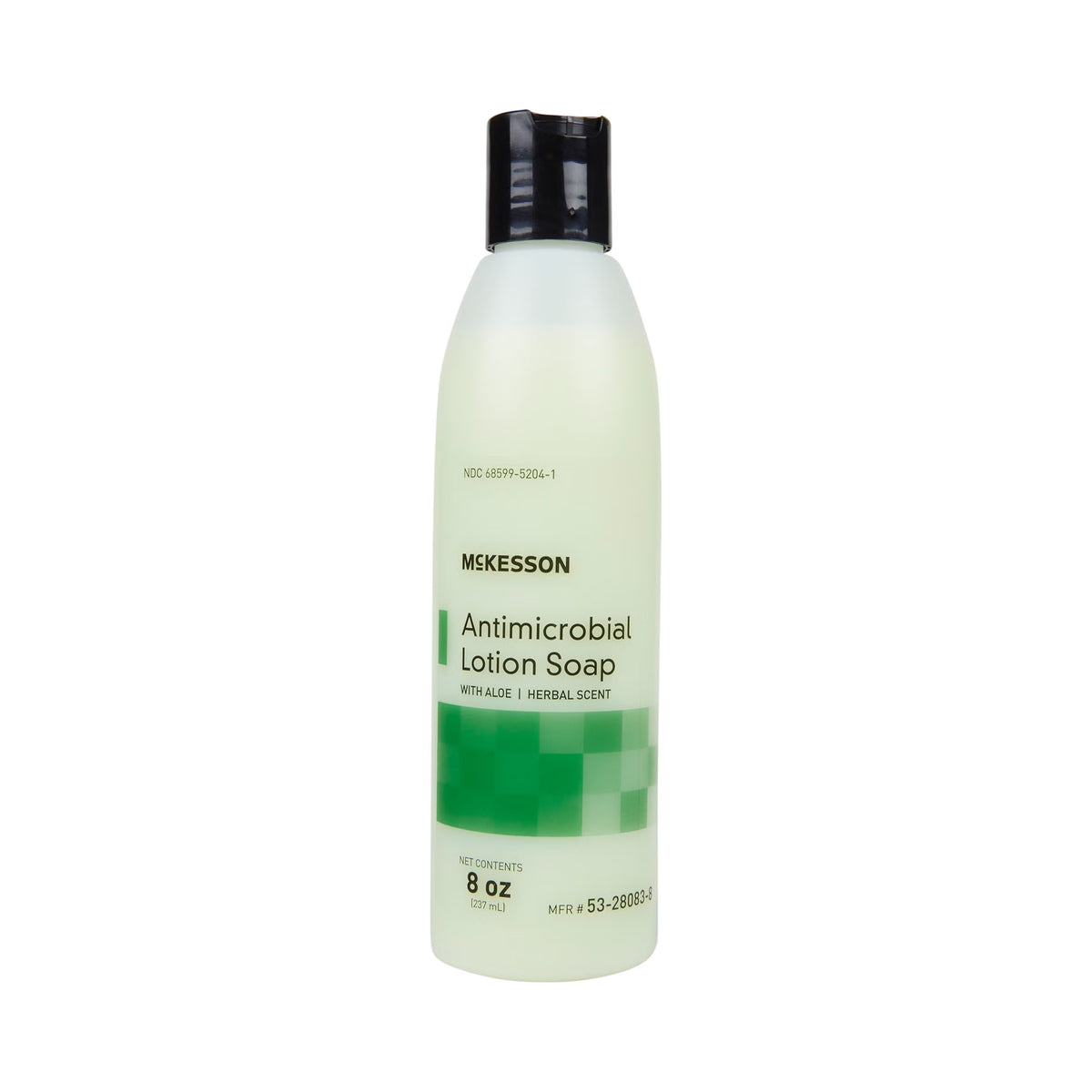 McKesson Antimicrobial Lotion Soap, Herbal Scent, With Aloe, 8-ounce bottle, 48/CS