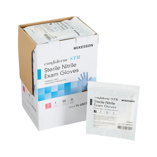 Mckesson Confiderm® Str Nitrile Exam Glove, Small, Blue, 200/Cs