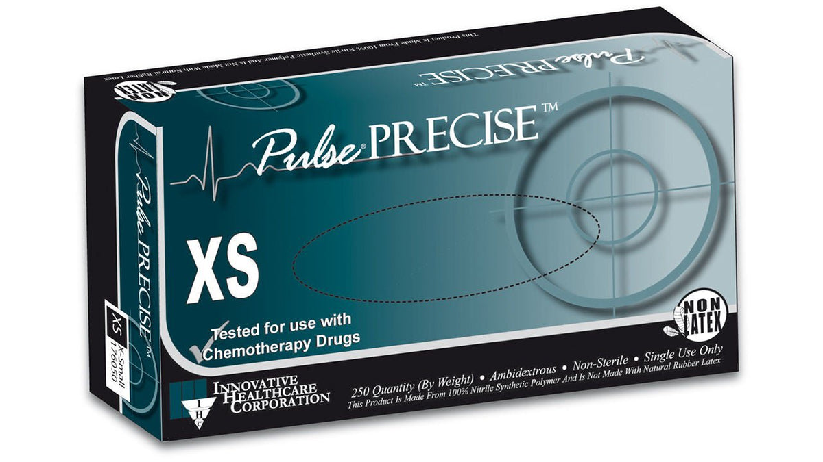 Pulse® Precise™ Nitrile Exam Glove, Extra Small, Aqua Blue, 2500/Cs