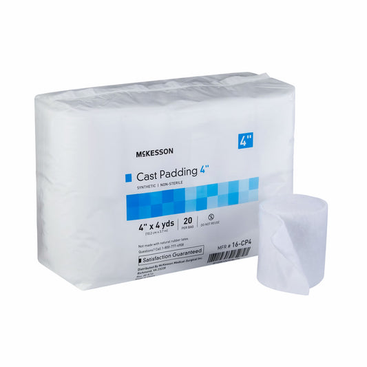 Mckesson White Polyester Cast Padding, 4 Inch X 4 Yard, 80/Cs