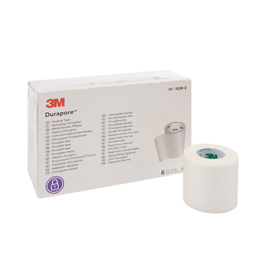 3M™ Durapore™ Silk-Like Cloth Medical Tape, 2 Inch X 10 Yard, White, 6/Bx
