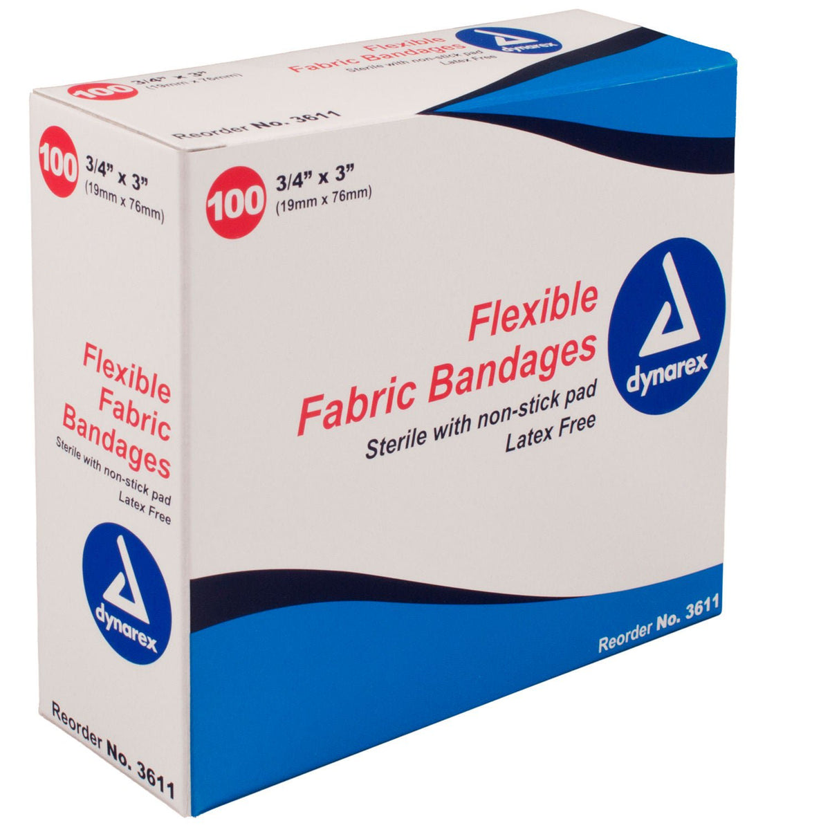 Bandage, Econ Adhsv Str 3/4"X3" (100/Bx 24Bx/Cs) Dynrex, 2400/Cs
