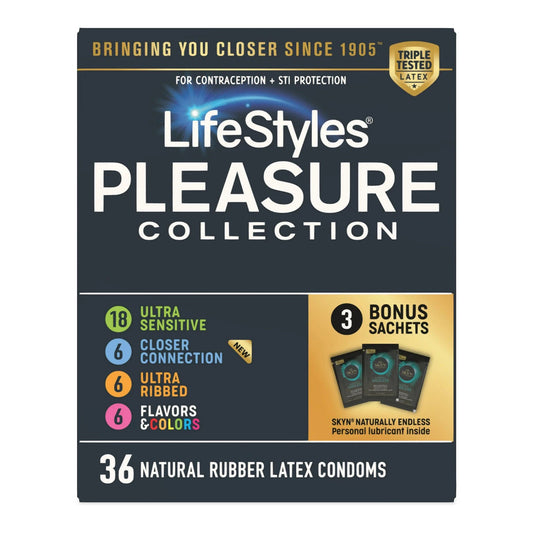 Lifestyles® Pleasure Collection Condom Variety Pack, 24/Cs