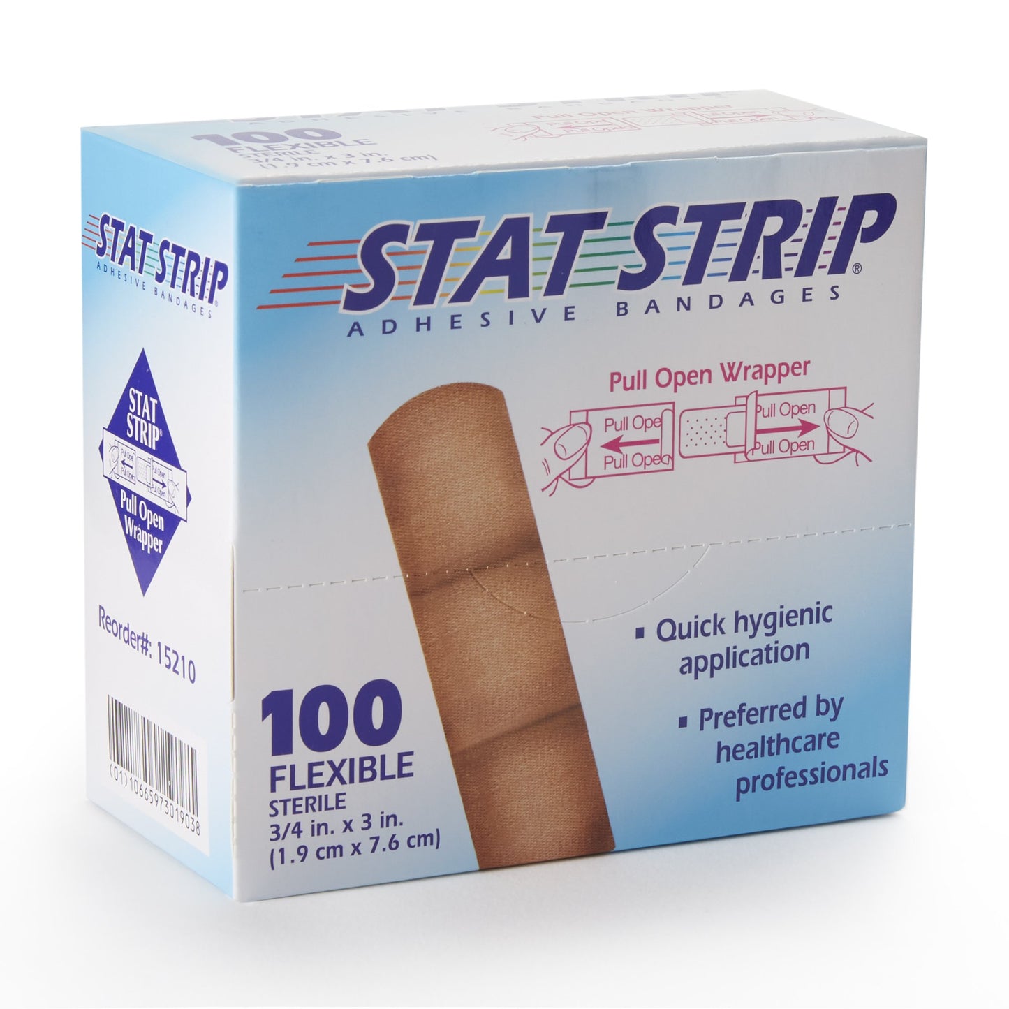 American White Cross Stat Strip Adhesive Strip, 3/4 x 3 Inch 100/BOX -15210