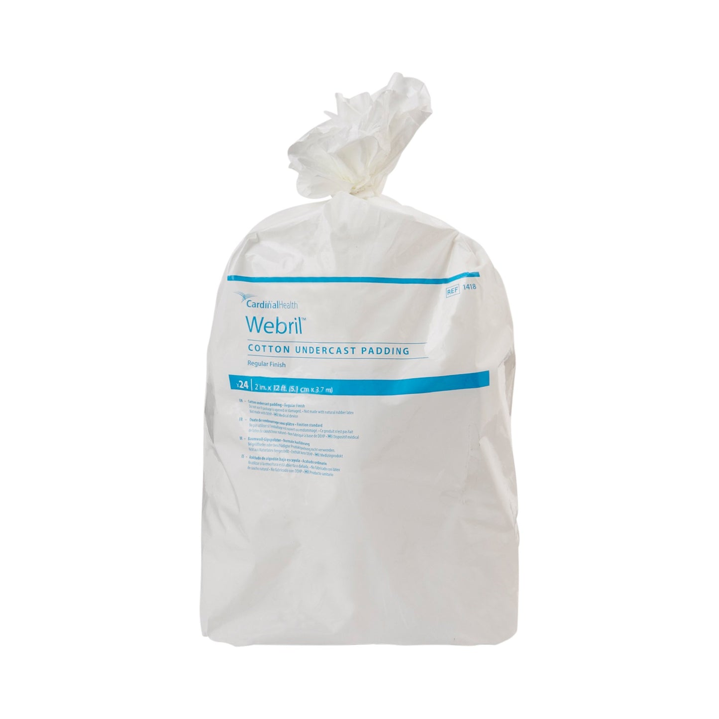 Webril™ Undercast Cotton Cast Padding, nonsterile, White, 2 Inch x 4 Yard 1/EACH -1418