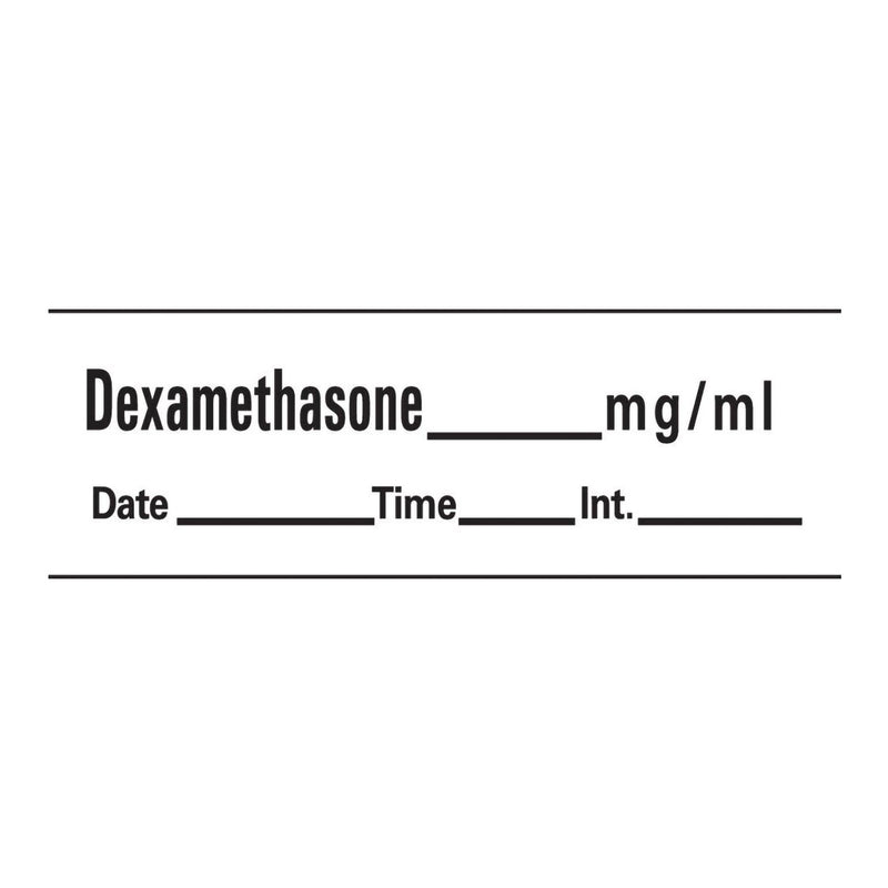 Barkley® Anesthesia Label Tape, Dexamethasone, 1/2 x 1-1/2 Inch