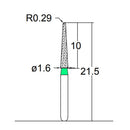 Conical, Dome End 1.6 mm Dia. Coarse Grit Diamond Bur 5 per pack. 194.16C5 - Osung USA