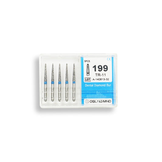 Conical, Dome End 1.6 mm Dia. Medium Grit Diamond Bur 5 per pack. 194.16M5 - Osung USA