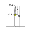 Conical, Dome End 1.8 mm Dia. Extra Fine Grit Diamond Bur 5 per pack. 194.18EF5 - Osung USA