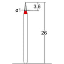 Conical Pointed 1 mm Dia. Fine Grit Diamond Bur 5 per pack. 159.10F1 - Osung USA