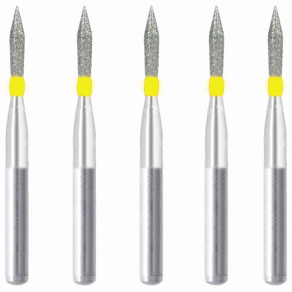 Conical Pointed 1.4 mm Dia. Extra Fine Grit Diamond Bur 5 per pack. 033.14EF1 - Osung USA