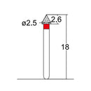 Conical Pointed 2.5 mm Dia. Fine Grit Diamond Bur 5 per pack. 159.25F1 - Osung USA