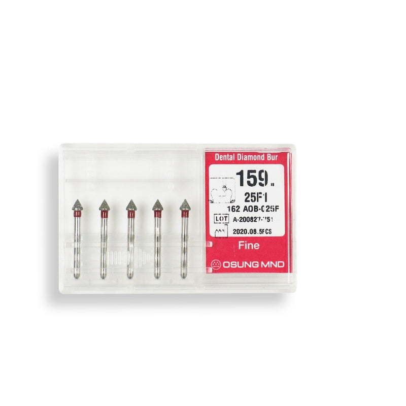 Conical Pointed 2.5 mm Dia. Fine Grit Diamond Bur 5 per pack. 159.25F1 - Osung USA