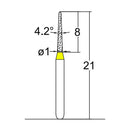 Conical Pointed, Slender 1 mm Dia. Extra Fine Grit Diamond Bur 5 per pack. 164.10EF2 - Osung USA