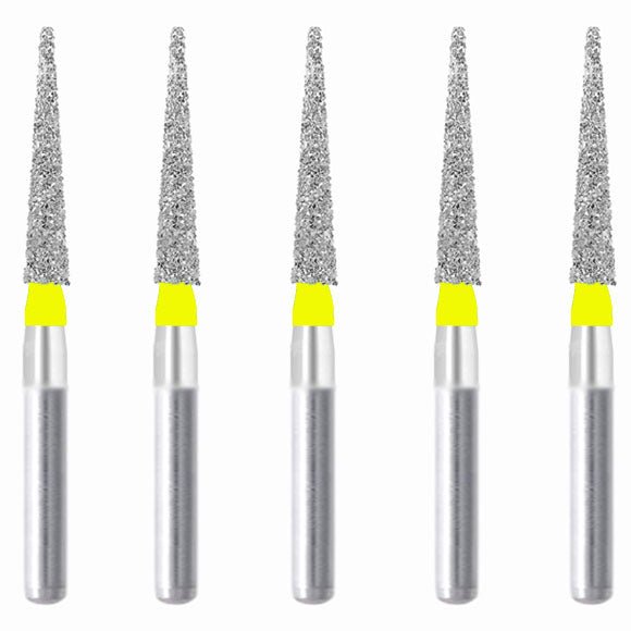 Conical Pointed, Slender 1.4 mm Dia. Extra Fine Grit Diamond Bur 5 per pack. 164.14EF2 - Osung USA