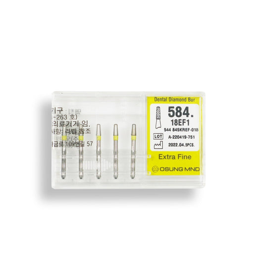 Conical, Round Edge 1.8 mm Dia. Extra Fine Grit Diamond Bur 5 per pack. 584.18EF1 - Osung USA