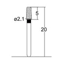 Conical, Round Edge 2.1 mm Dia. Extra Coarse Grit Diamond Bur 5 per pack. 584.21EC2 - Osung USA