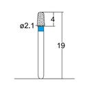 Conical, Round Edge, 2.1 mm Dia. Medium Grit Diamond Bur 5 per pack. 584.21M1 - Osung USA