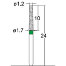 Conical, Truncated 1.7 mm Dia. Coarse Grit Diamond Bur 5 per pack. 168.17C1 - Osung USA
