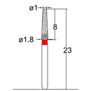 Conical, Truncated 1.8 mm Dia. Fine Grit Diamond Bur 5 per pack. 168.18F3 - Osung USA