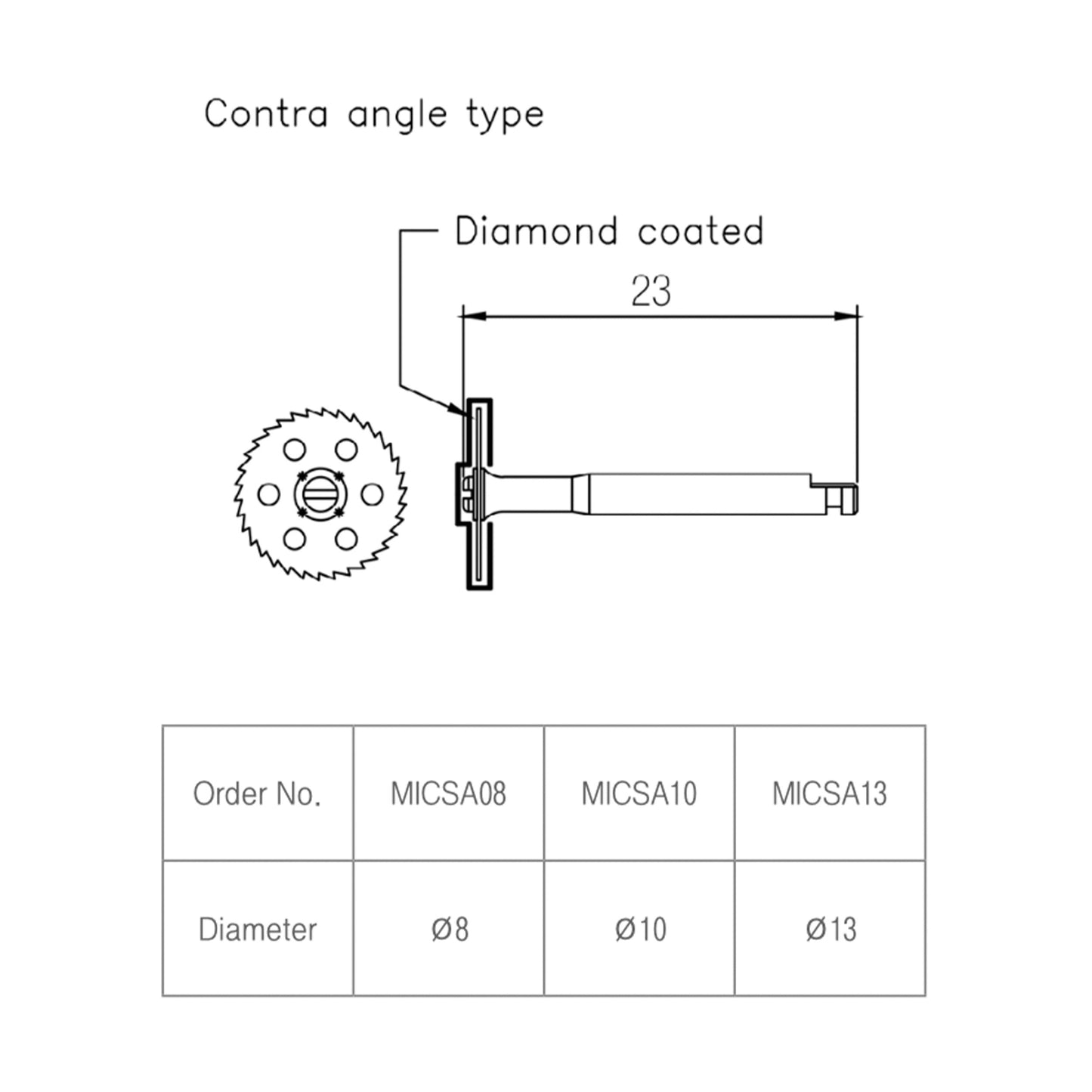 Osung 10mm Diamond Coated Micro Saw Blade Contra Angles -MICSA10 - Osung USA