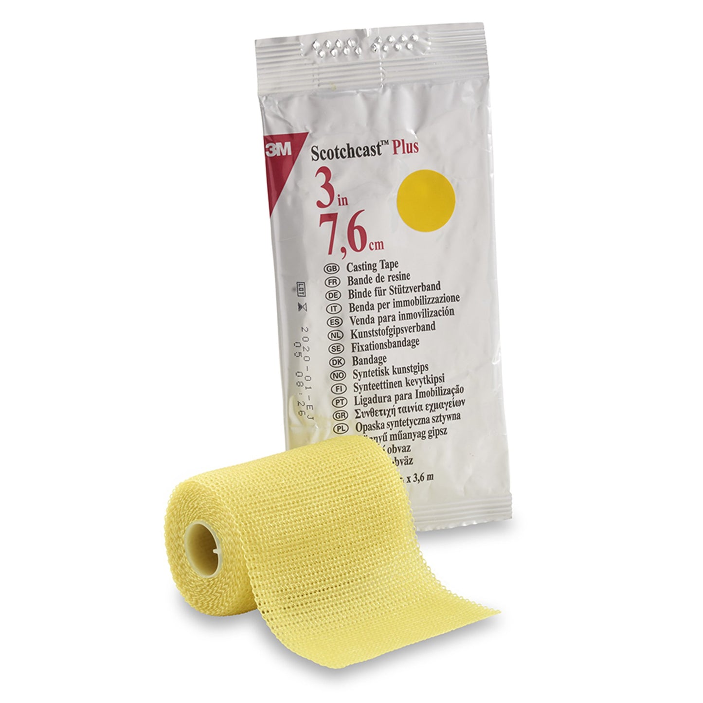 3M™ Scotchcast™ Plus Yellow Cast Tape, 3 Inch x 4 Yard 10/CASE -82003Y