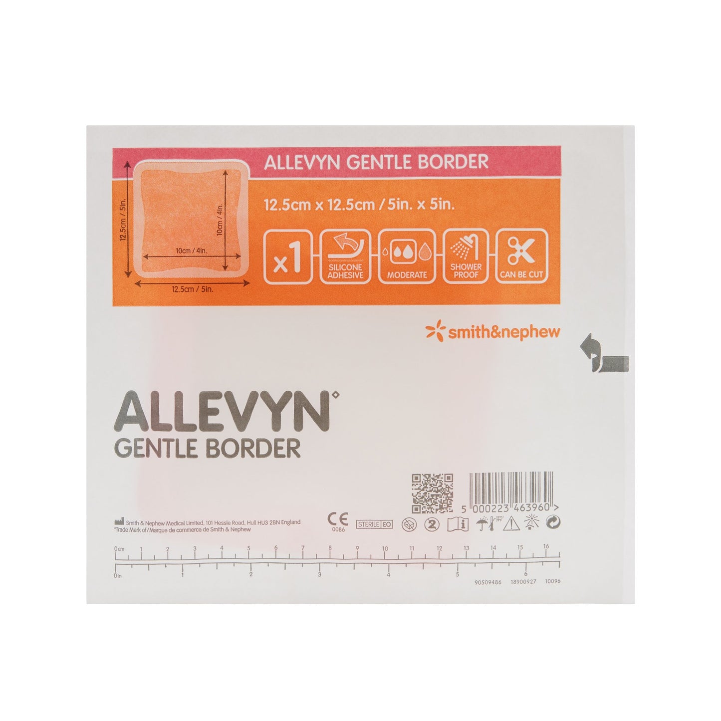 Allevyn Gentle Border Silicone Foam Dressing, 5 x 5 Inch 10/BOX -66800279