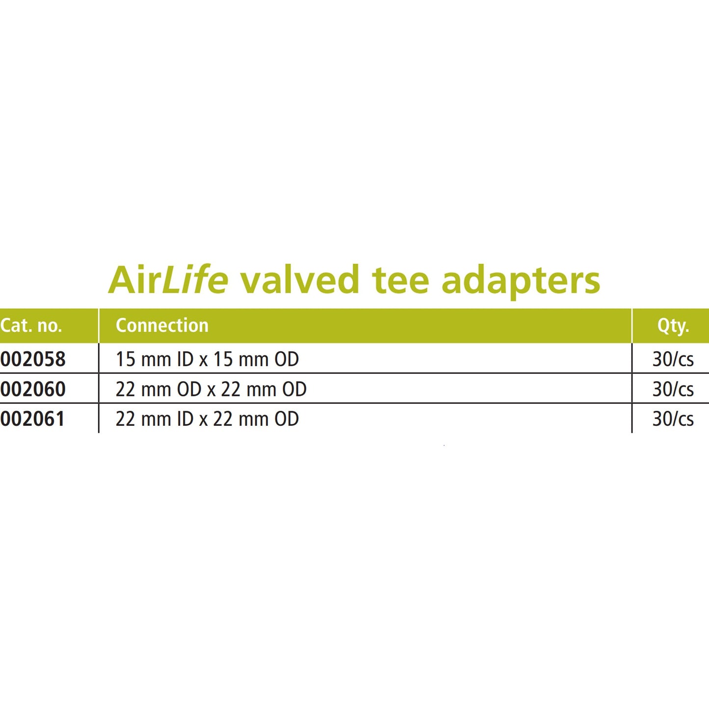 AirLife Tee Adapter 1/EACH -002061