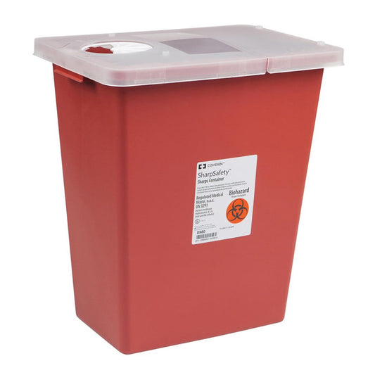 SharpSafety™ Multi-purpose Sharps Container, 8 Gallon, 15.5 x 17.5 x 11 Inch, 10/CS