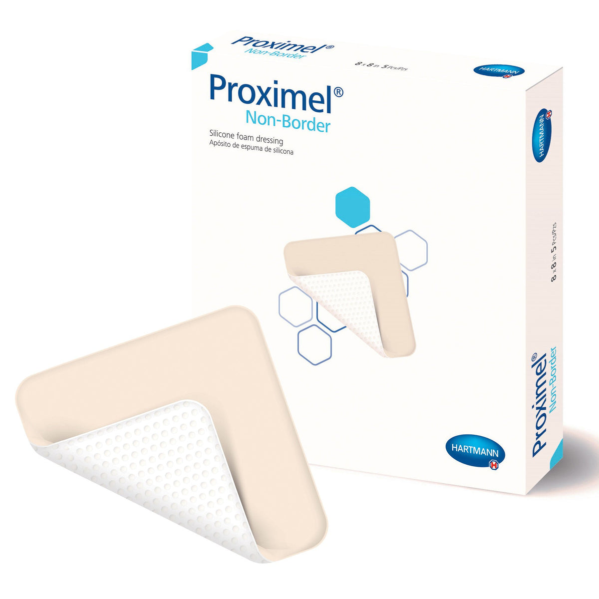 Proximel® Non-Border Foam Dressing, 8 X 8 Inch, 1/Ea