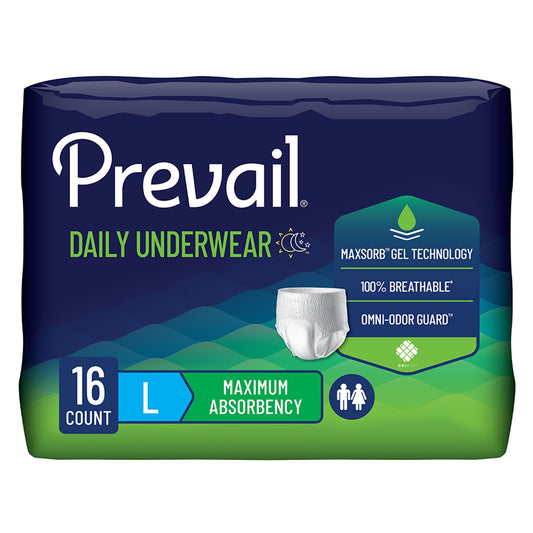 Prevail® Maximum Absorbent Underwear, Large, 16/Pk