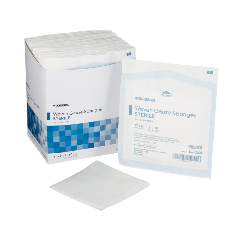 MCKESSON STERILE GAUZE SPONGE, 4 X 4 INCH, 8-PLY, SOLD AS 50/BOX MCKESSON 16-4248