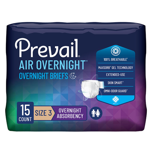 Prevail Air™ Overnight Briefs Overnight Absorbency, Size 3, 60/Cs