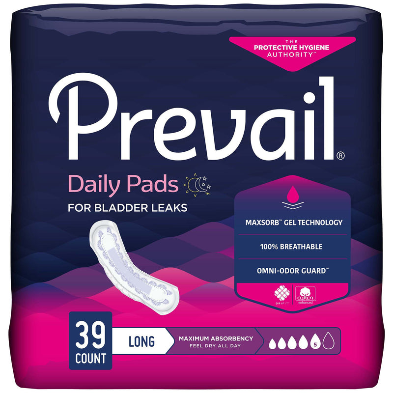PREVAIL® DAILY PADS MAXIMUM BLADDER CONTROL PAD, 13-INCH LENGTH, SOLD AS 39/PACK FIRST PV-915/1
