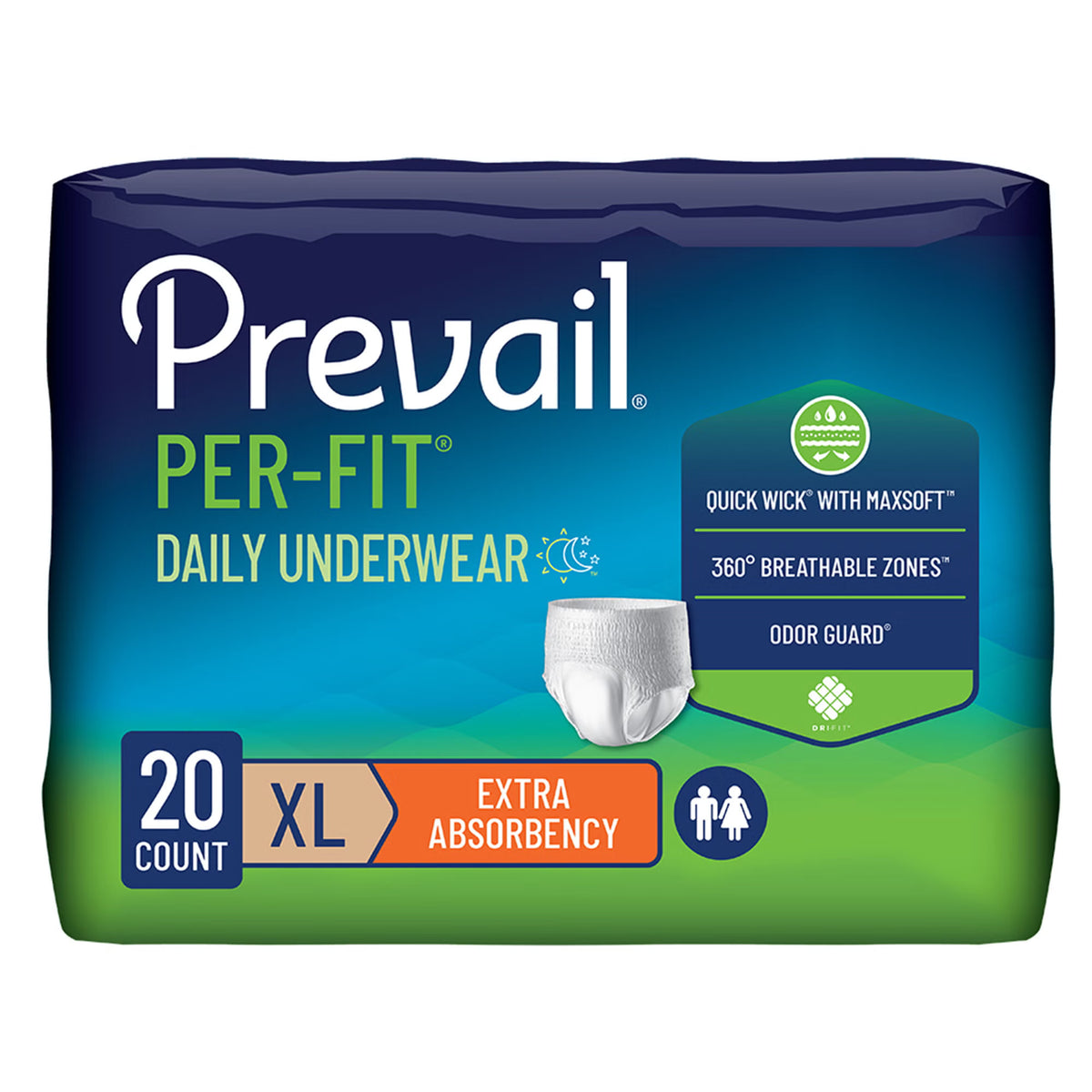 Prevail Per-Fit® Daily Underwear, X-Large, 20/Pk