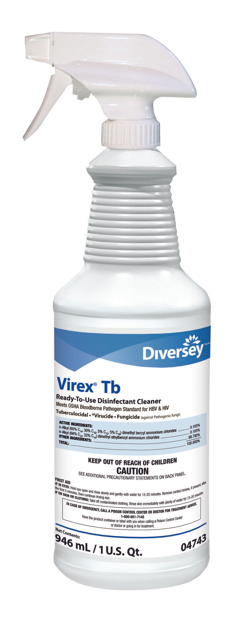 VIREX® TB SURFACE DISINFECTANT CLEANER, 32OZ, SOLD AS 12/CASE LAGASSE DVO04743