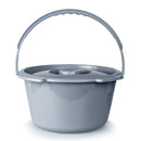 MCKESSON COMMODE BUCKET WITH METAL HANDLE AND COVER, 7-1/2 QUART, GRAY, SOLD AS 12/CASE MCKESSON 146-11106