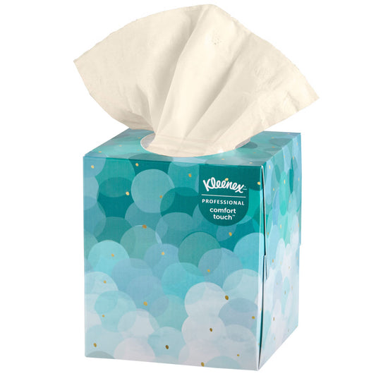 Kleenex Facial Tissue, Two-Ply, Cube Container, Boutique White, 36/Cs