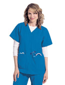 TOP, TUNIC V-NECK BLK LG "BKP"LANDAU, 1/EA