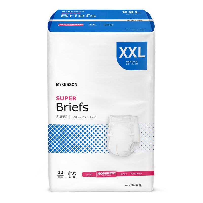 MCKESSON SUPER MODERATE ABSORBENCY INCONTINENCE BRIEFS, 2X-LARGE, SOLD AS 48/CASE MCKESSON BR30646