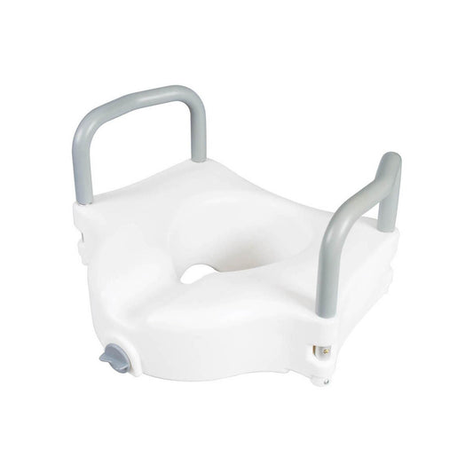 Carex® Classics Raised Toilet Seat With Armrests, 3/Cs