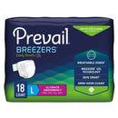 PREVAIL® BREEZERS® ULTIMATE ABSORBENCY INCONTINENCE BRIEFS, LARGE, SOLD AS 18/PACK FIRST PVB-013/2