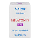 MAJOR® 3-MILLIGRAM MELATONIN, INDIVIDUALLY WRAPPED TABLETS, SOLD AS 100/BOX MAJOR 20555003601