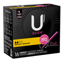 U BY KOTEX® CLICK® COMPACT TAMPONS, REGULAR, SOLD AS 128/CASE KIMBERLY 53445