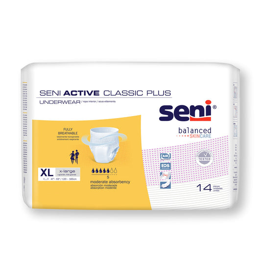 Seni® Active Classic Plus Moderate Absorbent Underwear, Extra Large, 14/Pk