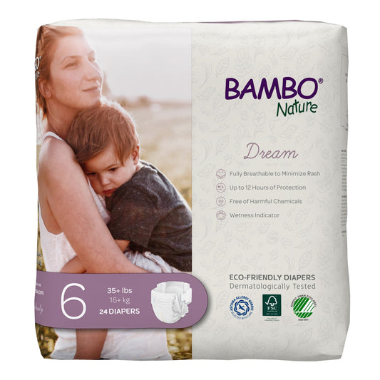 Bambo® Nature Diaper, Size 6, 144/Cs