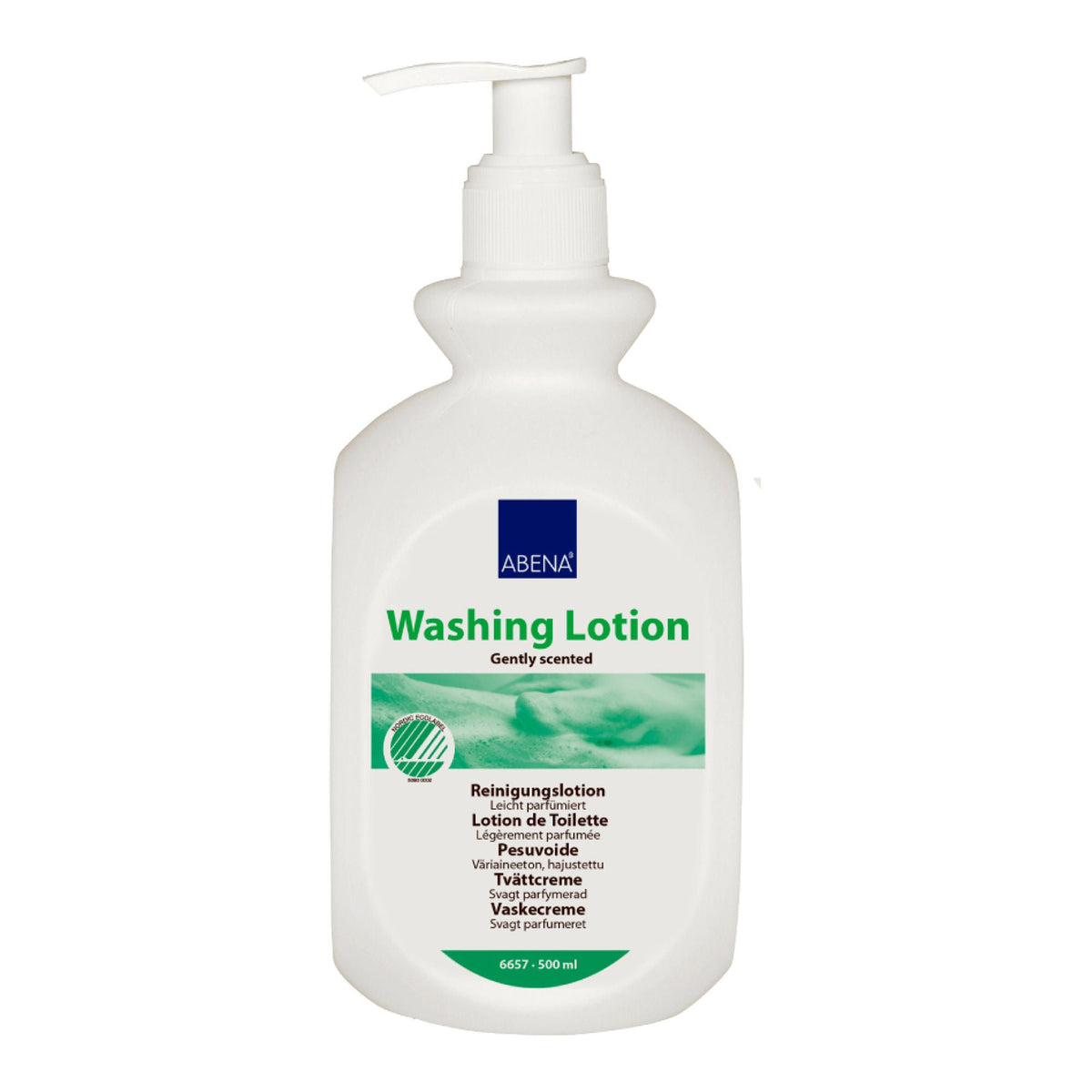 Abena Rinse-Free Body Wash, 500 mL Pump Bottle, 6/CS