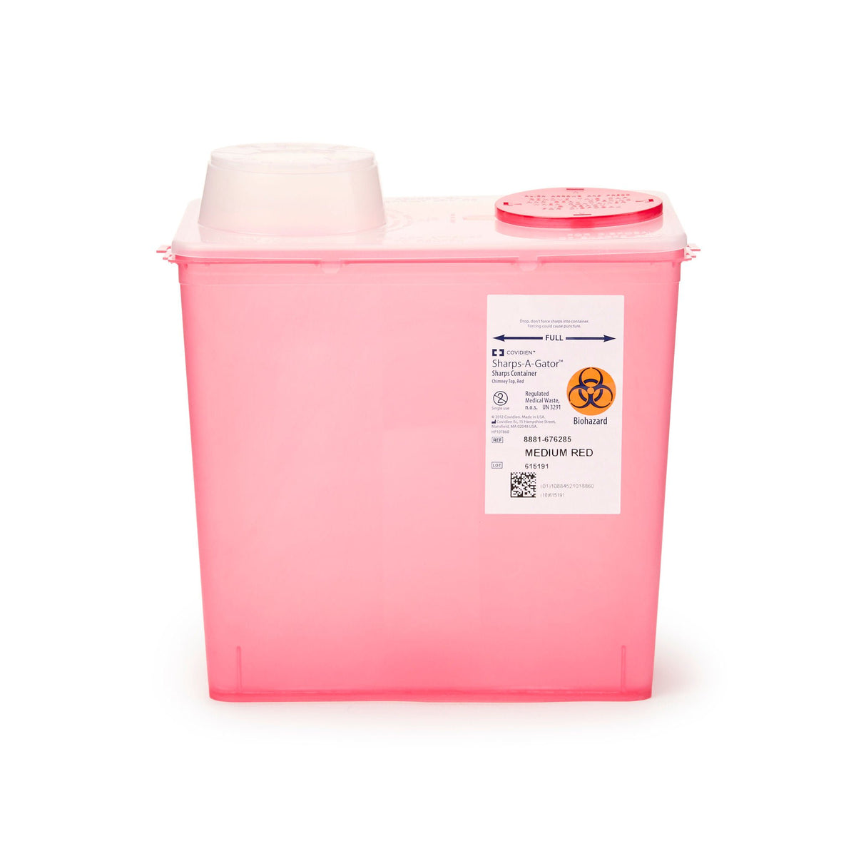 Monoject™ Multi-purpose Sharps Container, 2 Gallon, 10.5 x 10.9 x 6.75 Inch, 20/CS