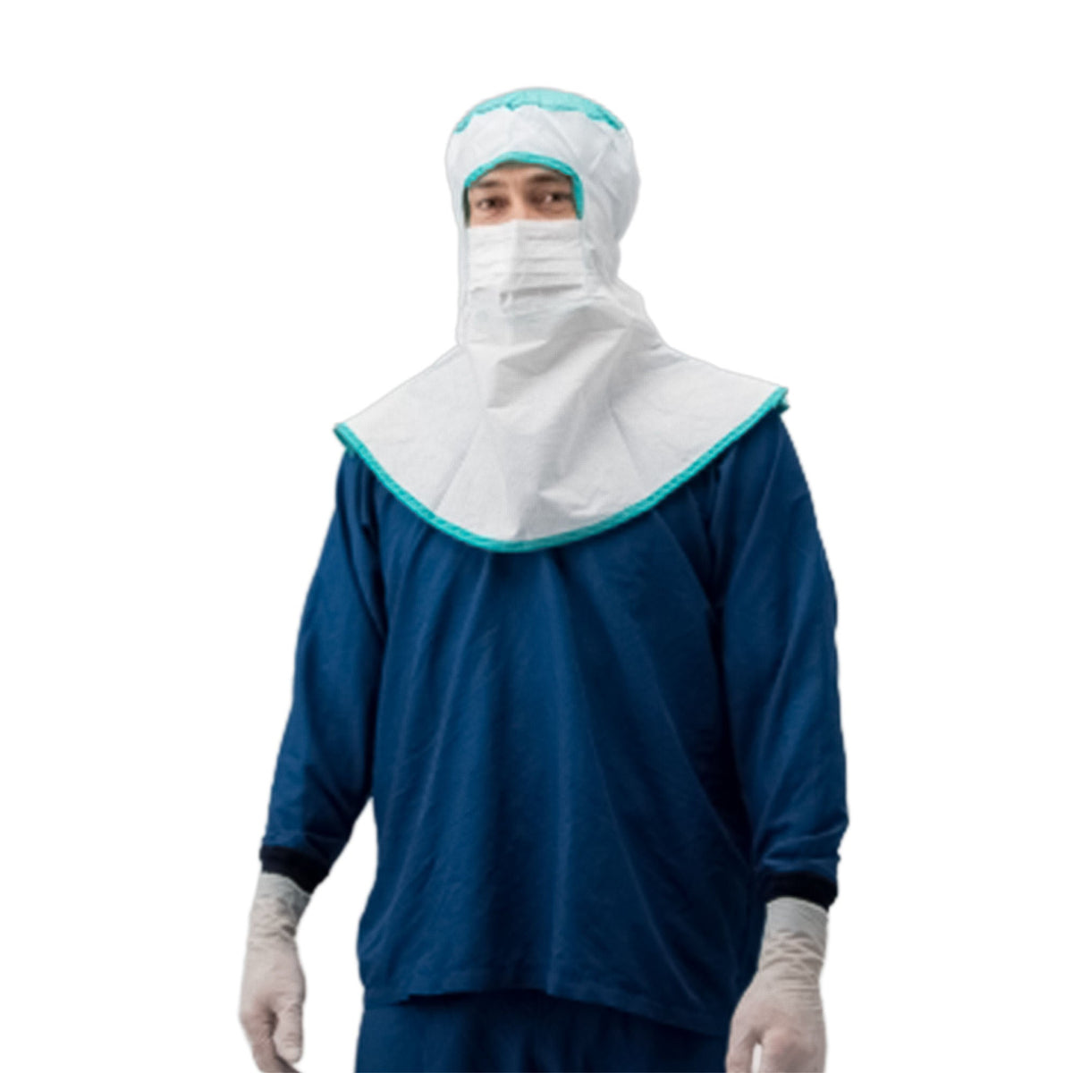 Hood, Sms Easy2Gown W/Intgrd Face Mask Wht Sm/Med (100/Cs), 100/Cs